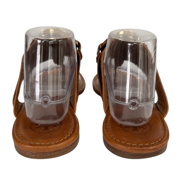 Tory Burch Amanda Flat Thong Tumbled Leather Brown Size 11 - Picture 10 of 15